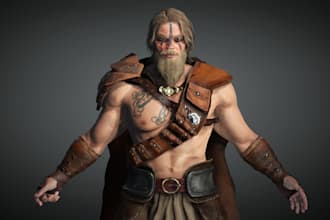detailed 3d realistic game character,3d armor, rig3d for ue5, daz3d,pbr texture