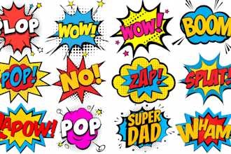 create original 80s,90s pop, comic and pop art and logo