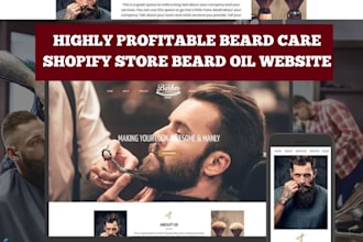 build beard oil shopify store barber website barbershop website beard care store