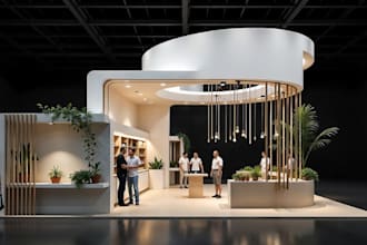 design trade show booth exhibition stand retractable banner