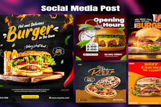 design attractive food banners for restaurant