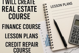 create real estate course, finance, lesson plans, and credit repair course
