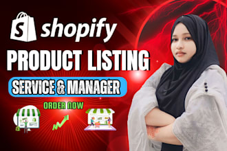 do shopify product listing, product upload and manage