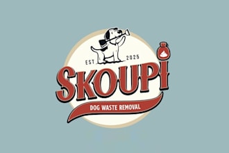 design vintage dog waste removal company logo