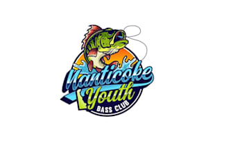 3d fishing and boat logo