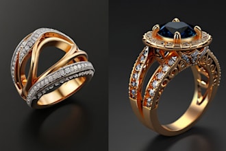 design and model custom 3d rings for jewelry production and 3d printing