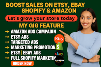 setup amazon ads campaign esty shop ads boost ebay promotion esty promotion