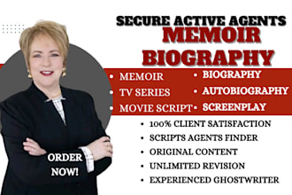 find active agents for memoir movie script biography screenwriting film script