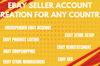 do unsuspended ebay account creation, ebay seller account, ebay listing ebay seo