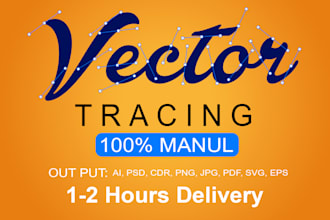 do manual vector tracing and convert image to vector quickly