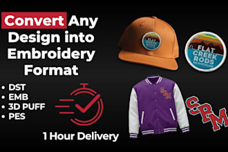 do embroidery digitizing logo into dst pes asap