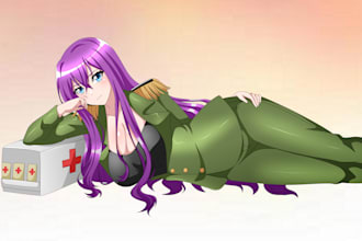 draw anime art character illustration, fanart, original character