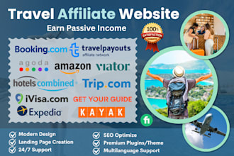 design a professional travel affiliate website for passive income
