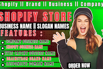 create shopify store business name shopify dropshipping slogan domain name