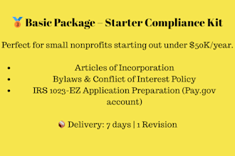 professionally complete your 1023 or 1023ez