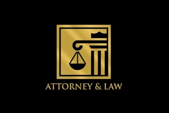 draw modern attorney, legal and law firm logo