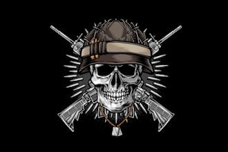 do professional army, military, or skull logo