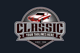 create vintage classic car logo or vector design