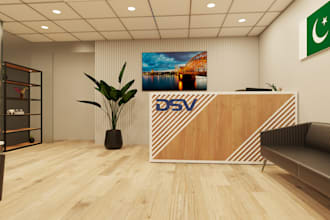 create detailed 3d modeling and realistic rendering for office interiors