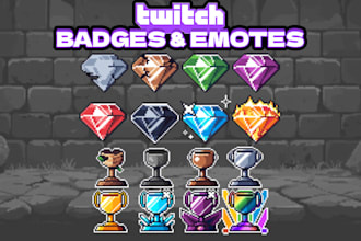 draw custom emotes, badges for twitch, discord in pixel art