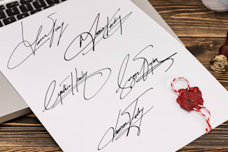 design a real handwritten signature logo or autograph