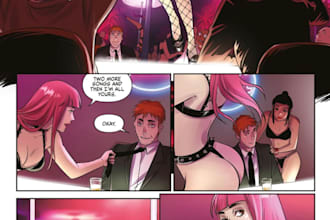 do sfw nsfw anime comic in anime, manga style, comic page, fanart, comic book ar