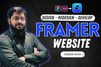 design responsive framer website, figma to framer or sales landing page