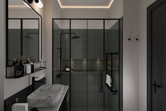 do realistic renderings for bathroom design