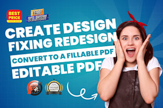 create design and convert to a fillable pdf form, fixing redesign editable form