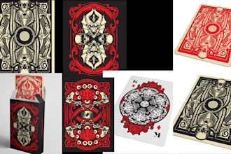 do 54 custom playing card game design full deck oracle card box design back card