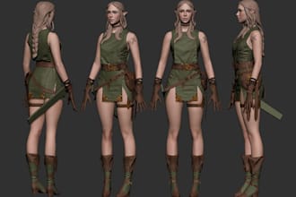 craft realistic nsfw 3dmodel, vr chat avatar, elf 3d model, scifi, assets, rig3d