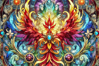 create concept art, digital painting, stained glass art, dark art , fantasy art