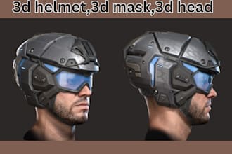 sculpt 3d helmet 3d mask 3d head cosplay helmet mask model custom 3d mask helmet