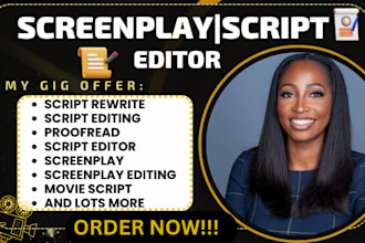 edit, proofread and format your screenplay movie script writing feature film