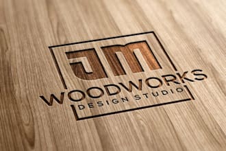 draw carpentry and wood craft logo