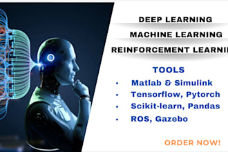 do reinforcement learning, ai, ml, dl projects in matlab, simulink, google colab