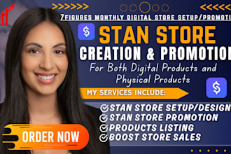 setup stan store, stan store creation, stan store marketing, promotion, and SEO