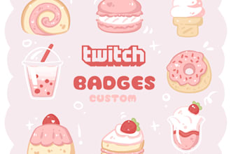 create cute twitch or discord sub badges