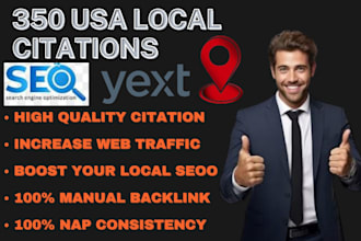 put business on 350 usa local citation, local listing, google map seo