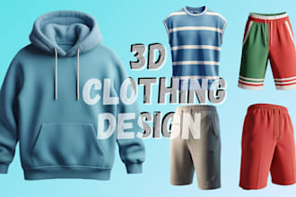 do 3d clothing design mockup, 3d cloth animation, clo3d, fashion visualization