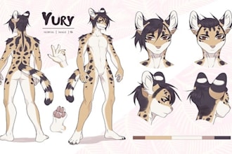 draw furry fursona anime character vtuber reference sheet nsfw furry sheet art