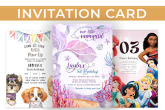 design birthday card, wedding card, party invitation card, etsy digital products