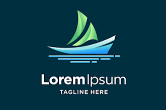 make ship boat yacht and sailboat logo