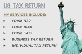prepare and e file US tax returns for individual and business 1040, 1120, 1065
