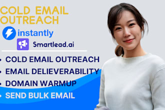 do instantly ai cold email outreach for smartlead domian warmup send bulk emails
