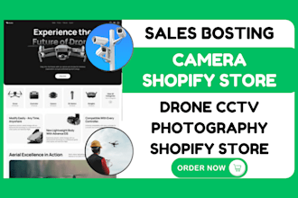 build a sales boosting camera shopify store drone cctv photography website