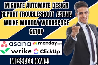migrate automate design report troubleshoot   asana wrike monday workspace setup