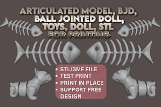 do print in place 3mf stl 3d articulated model pokemon bjd toy doll flexi model