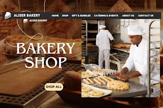 design bakery ecommerce website cake shopify store ice cream pastries store