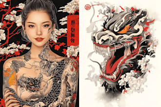 custom drawing your traditional japanese tattoo design